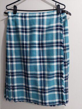 Vintage Clanacric Scotland Kilted Wrap Pleated Skirt Wool Blend Unisex